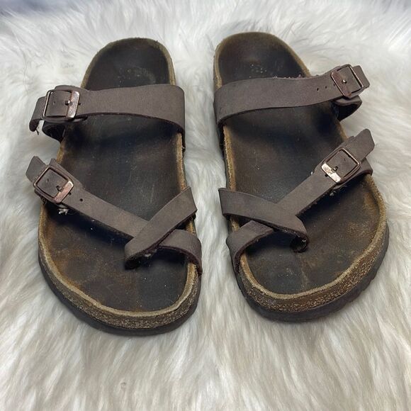 Birkenstock Mayari Women Birkenstock Mayari Oiled Leather Habana Thong‎ Sz 6